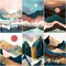 6 Pack Diamond Painting Kits for Adults,Full Round Drill Diamond Painting Abstract Landscapes DIY 5D Diamond Art Craft for Home Wall Decor Gift (12x16inch) DP